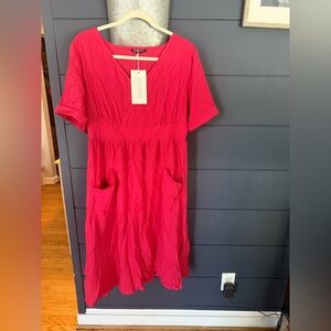 Bloomchic pink light weight midi dress nwt size 10